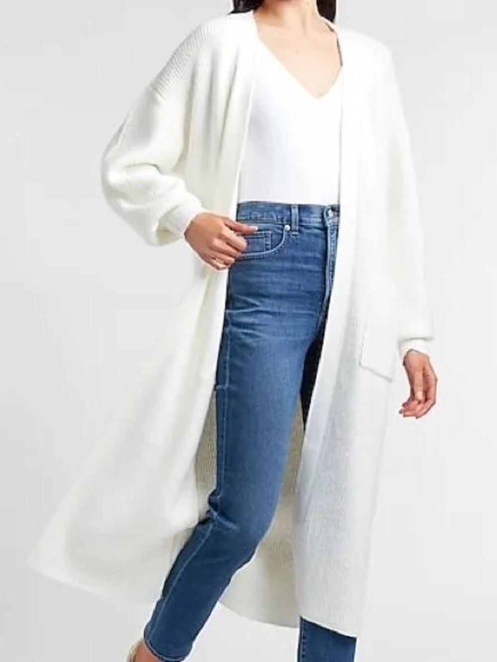 Express Long Winter White Sweater /Duster